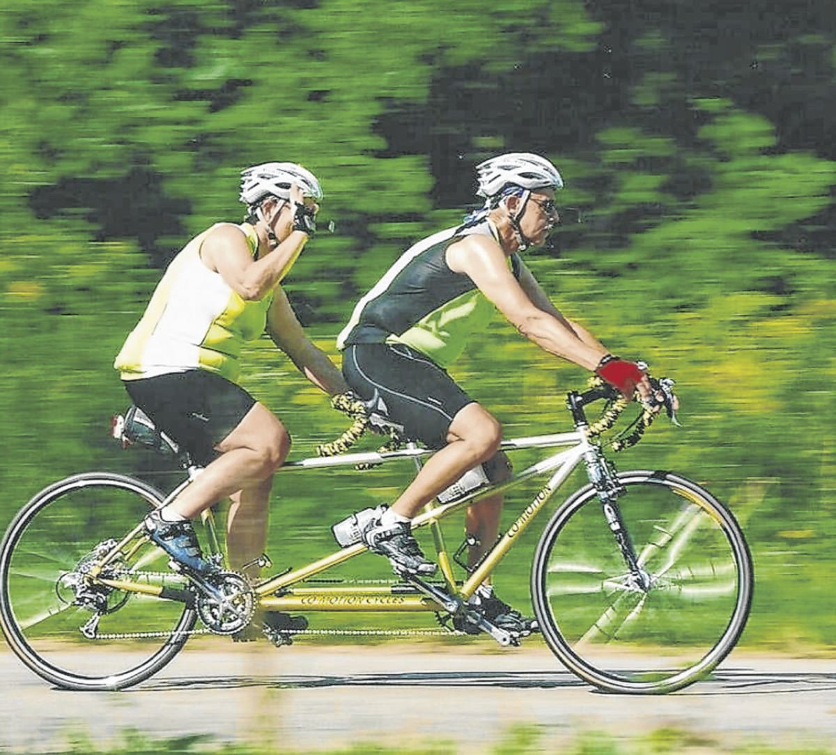 Sheldon and Martha Hall prefer riding a tandem bicycle rather than two separate bikes during their journeys. They like the closeness they share when they’re aboard a two-seater.